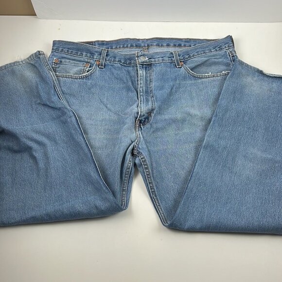 Men's 505 Levi Strauss Blue Denim Jeans - Picture 3 of 7
